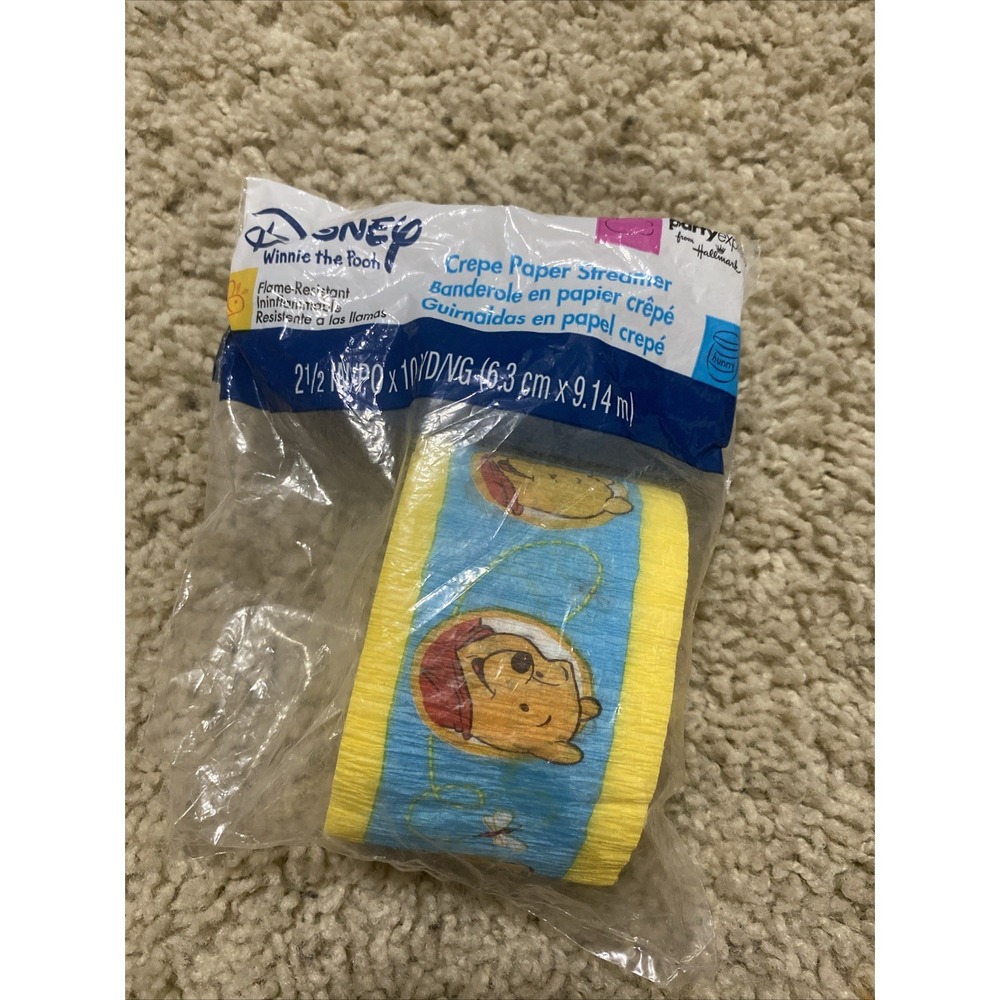 Vintage Winnie the Pooh Disney Baby's Or Toddlers Birthday Crepe Paper Streamer